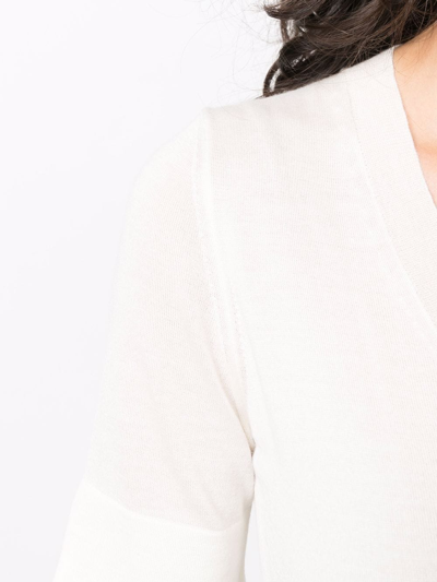 Liska Round-neck Knitted Top In Weiss