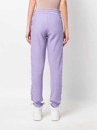 Shop Versace Drawstring Knitted Track Pants In Violett