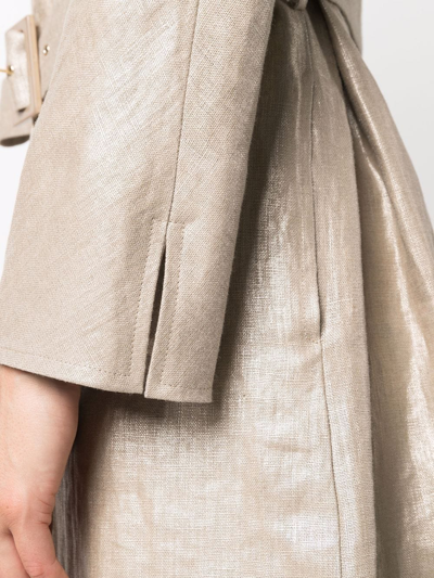 Herno Belted Single-breasted Coat In Nude
