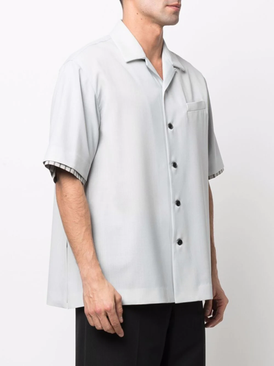 Shop Sacai Layered-detail Short-sleeve Shirt In Grau