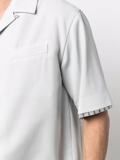 Shop Sacai Layered-detail Short-sleeve Shirt In Grau