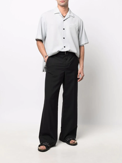 Shop Sacai Tailored Belted Waist Trousers In Schwarz