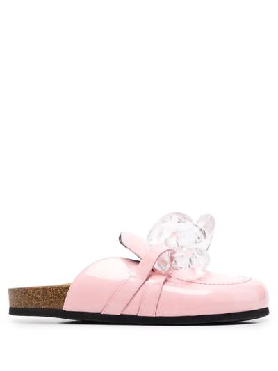Shop Jw Anderson Chain Loafer Mules In Rosa