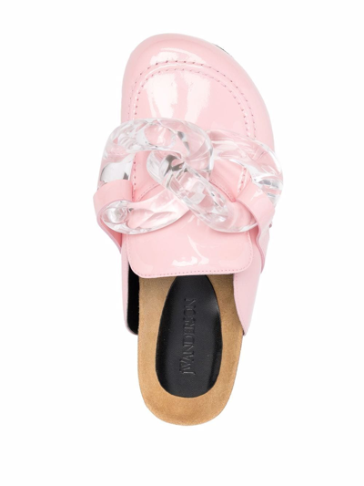 Shop Jw Anderson Chain Loafer Mules In Rosa