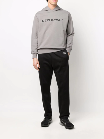 Shop A-cold-wall* Logo Pullover Hoodie In Grau