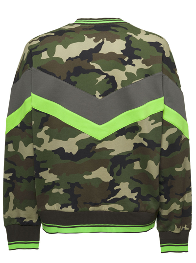 Shop Dolce & Gabbana Camouflage Jersey Sweatshirt With Dg Logo In Multicolor