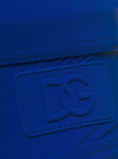 Shop Dolce & Gabbana Blue Strech Fabric Swim Brief