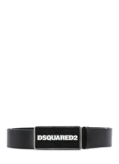 Shop Dsquared2 Belts Black In Nero+nero+bianco