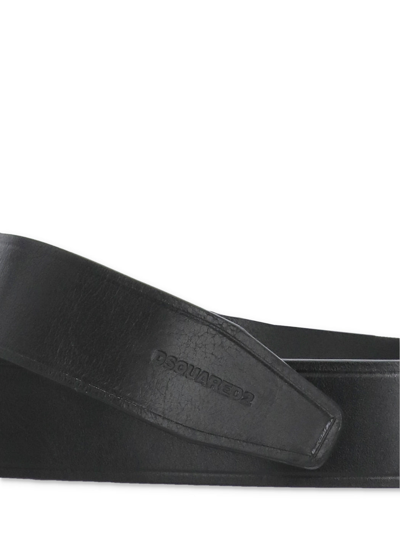 Shop Dsquared2 Belts Black In Nero+nero+bianco