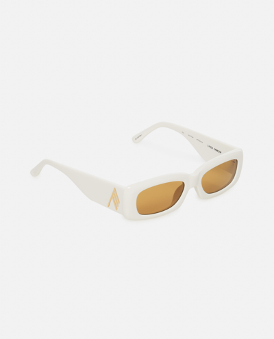 Shop Attico The  Mini Marfa Sunglasses In White