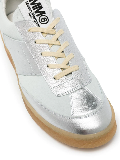 Shop Mm6 Maison Margiela Replica Low-top Sneakers In Silver