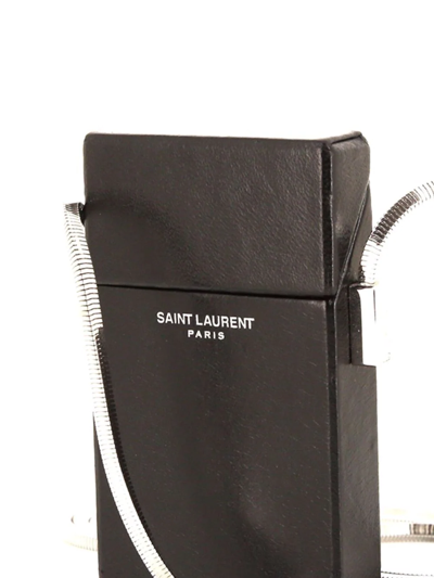 Pre-owned Saint Laurent Snake Chain Cigarette Box In Black