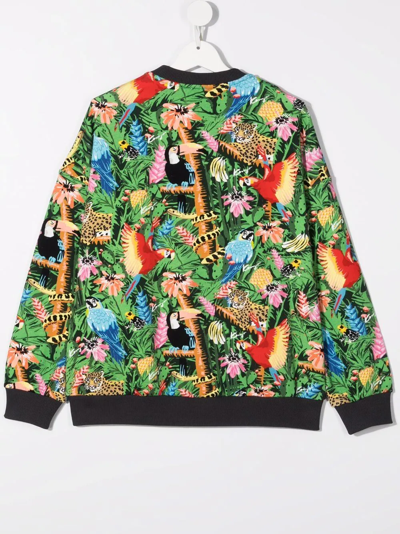 Shop Kenzo Teen Jungle-print Sweatshirt In Green
