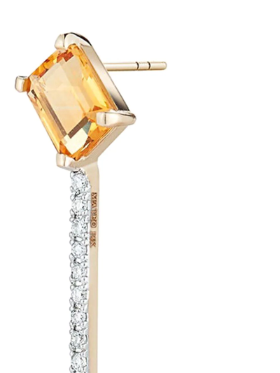 Shop Mateo 14kt Yellow Gold Sunset Citrine And Diamond Earrings