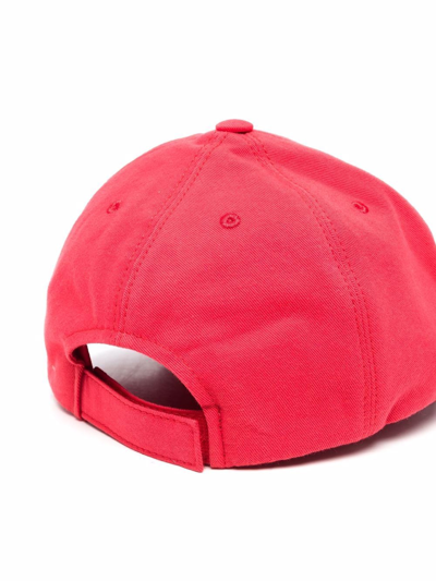 Shop Palm Angels Logo-embroidered Baseball Cap In Red