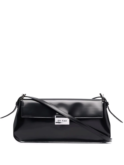 By Far Matilda Semi-patent Leather Shoulder Bag In Black