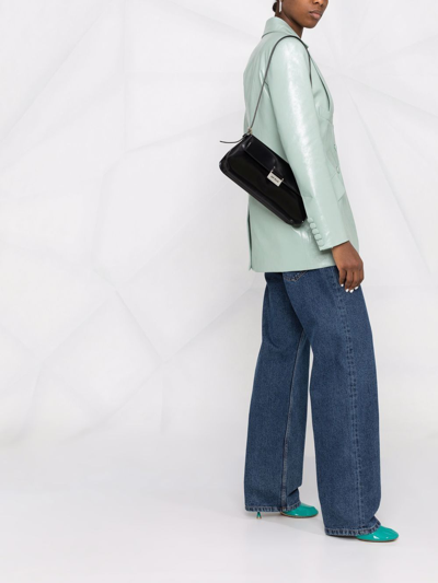 By Far Matilda Semi-patent Leather Shoulder Bag In Black
