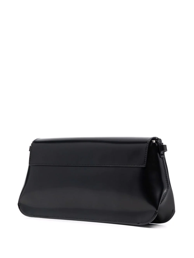 By Far Matilda Semi-patent Leather Shoulder Bag In Black
