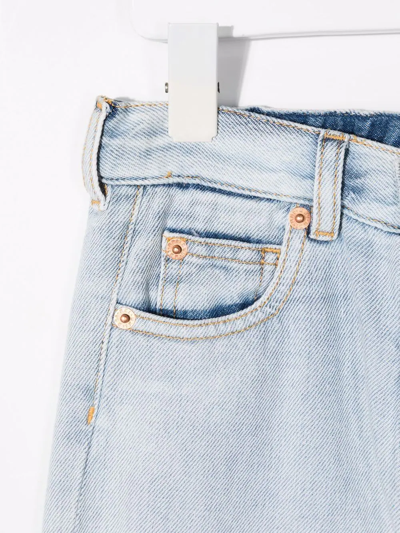 Mm6 Maison Margiela Ripped Straight-leg Jeans In Blue