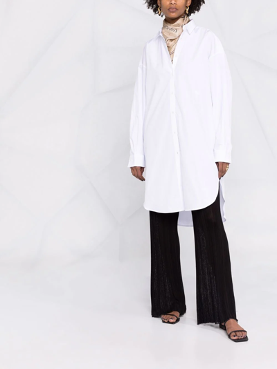 Shop Totême Drop Shoulder Long Shirt In Weiss