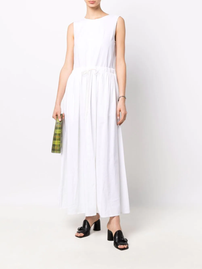 Shop Mm6 Maison Margiela Contrast-stitch Maxi Dress In Weiss