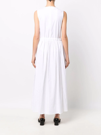 Shop Mm6 Maison Margiela Contrast-stitch Maxi Dress In Weiss