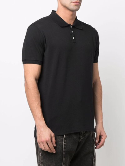 Shop Dsquared2 Logo-print Pointelle-knit Polo Shirt In Schwarz