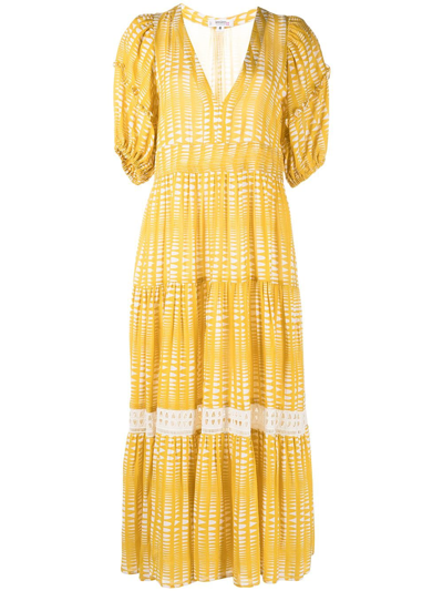 Lemlem Welele Abstract-print Dress In Gelb