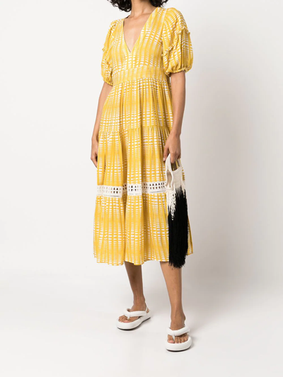 Lemlem Welele Abstract-print Dress In Gelb