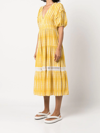 Lemlem Welele Abstract-print Dress In Gelb
