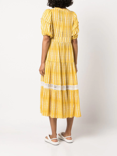 Lemlem Welele Abstract-print Dress In Gelb