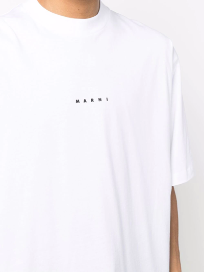 Shop Marni Logo-print Cotton T-shirt In White