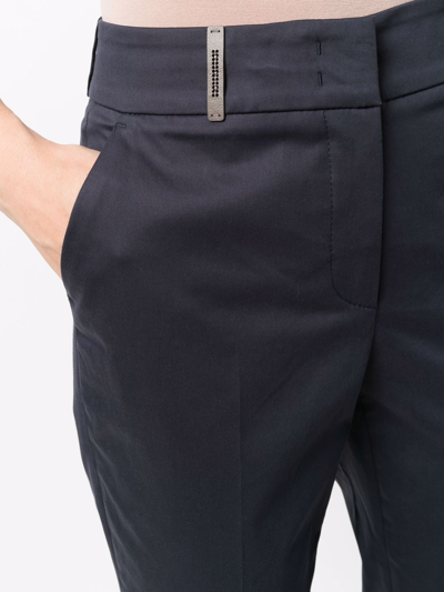 Shop Peserico Slim-cut Trousers In Blau