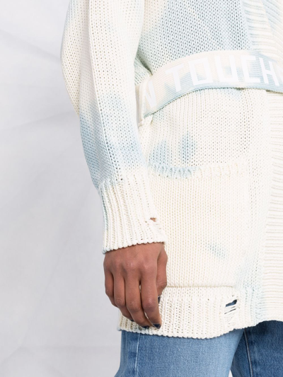 Golden Goose Tie-dyed Knitted Cardigan In Nude