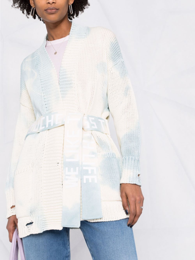 Golden Goose Tie-dyed Knitted Cardigan In Nude