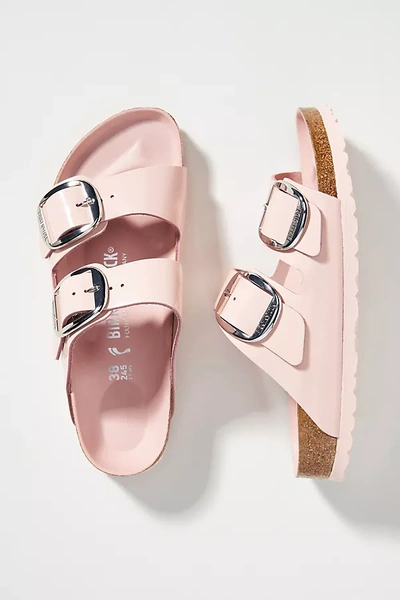 Shop Birkenstock Big Buckle Arizona Patent Leather Sandals In Pink