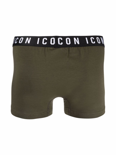 Shop Dsquared2 Logo Waist Boxers In Green