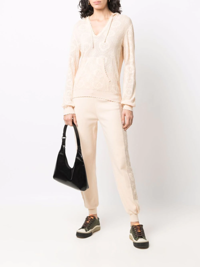 Boutique Moschino Knitted Track Pants In Neutrals