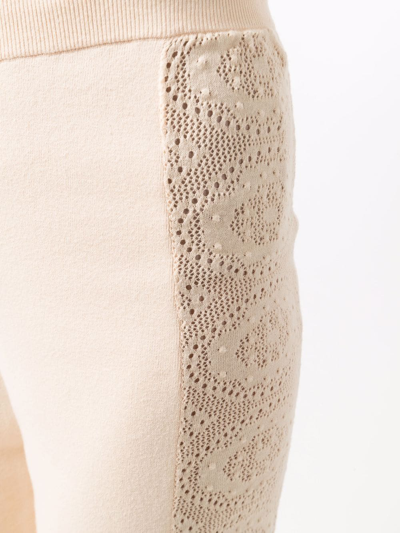 Boutique Moschino Knitted Track Pants In Neutrals