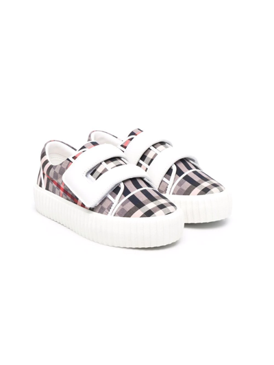 Shop Burberry Vintage Check Cotton Sneakers In Pink