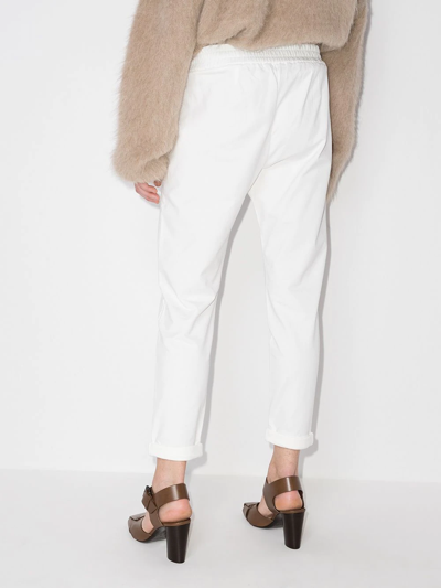 Shop Brunello Cucinelli Cropped Track Pants In Weiss