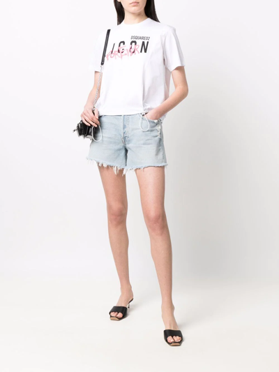 Shop Dsquared2 Icon Forever Drawstring T-shirt In Weiss