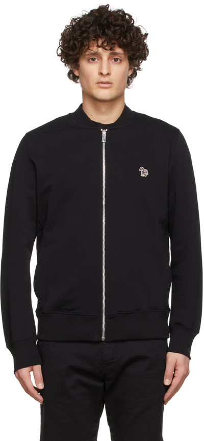 Shop Ps By Paul Smith Black Zebra Zip Bomber Jacket In 79 Blacks