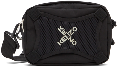 Shop Kenzo Black Sport Little X Messenger Bag In 99 - Black