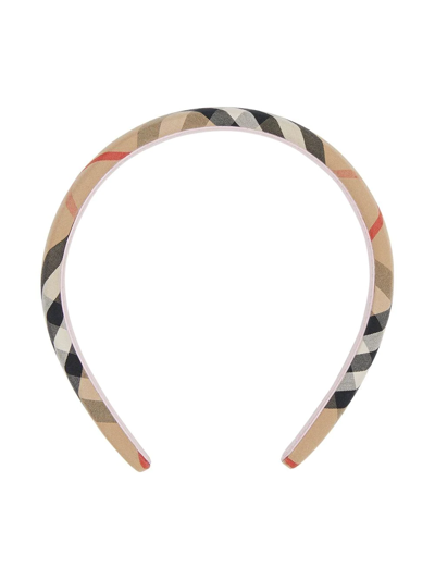 Shop Burberry Vintage Check Hairband In Neutrals