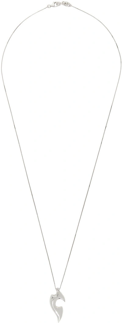 Shop Bottega Veneta Silver Sharp Pendant Necklace In 8117-silver
