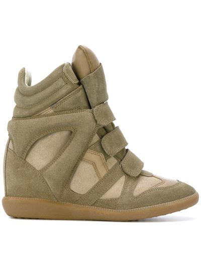 Shop Isabel Marant Bekett Leather Sneakers In Grey