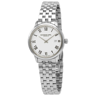 Shop Raymond Weil Toccata Classic Quartz White Dial Ladies Watch 5985-st-00300 In Silver Tone,white