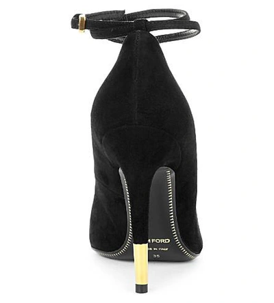 Shop Tom Ford Suede Padlock Court Shoes In Black