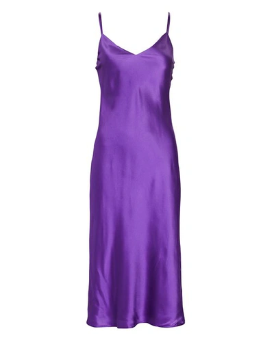 Shop L Agence Jodie Silk Slip Dress In Purple